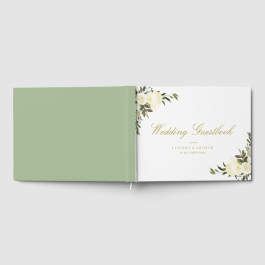 素敵なアイボリー結婚フローラのゲストブック ゲストブック (全面)