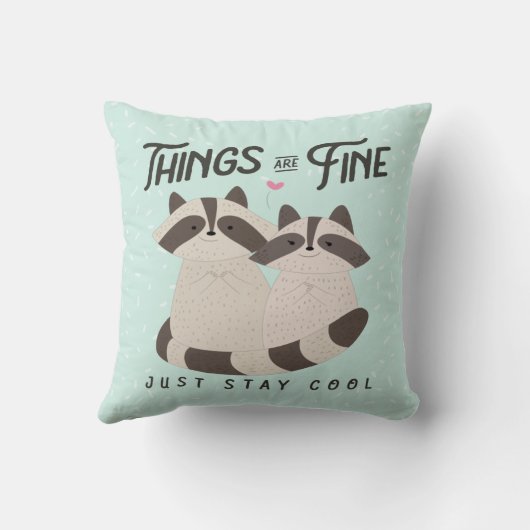 素敵なアライグマのカード、物事は素晴らし、アライグマ クッション (裏面)