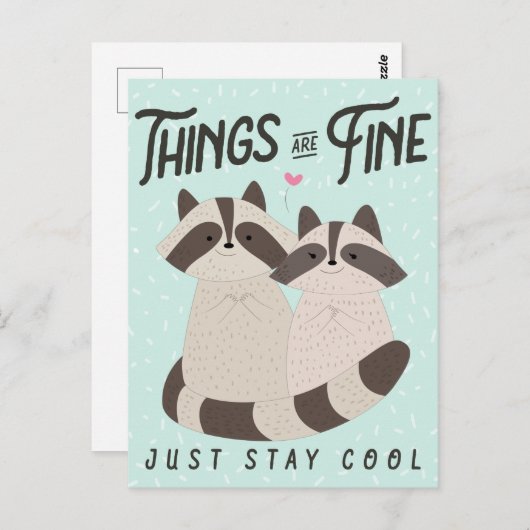 素敵なアライグマのカード、物事は素晴らし、アライグマ ポストカード (正面/裏面)