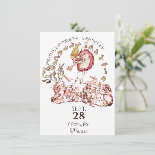 素敵なアリスの世界誕生日 招待状 (スタンド正面)