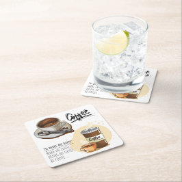 素敵なイメージコーヒー愛好家のためのコーヒータイ素朴ム スクエアペーパーコースター