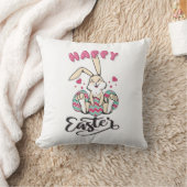 素敵なイースターバニーからのハッピーイースター クッション (ブランケット)