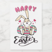 素敵なイースターバニーからのハッピーイースター フードラベル (シングルラベル)