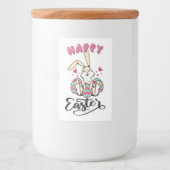 素敵なイースターバニーからのハッピーイースター フードラベル (正面)