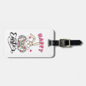 素敵なイースターバニーからのハッピーイースター ラゲッジタグ (正面横)