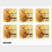 素敵なイースターバニーの水色 スクエアシール (シート)