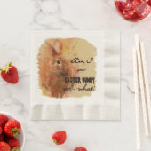 素敵なイースターバニーの水色 縁ありランチョンナプキン (インサイチュ)