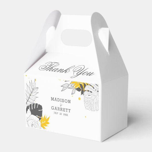 素敵なエキゾチック葉な背景の好意ボックス フェイバーボックス (裏面サイド)