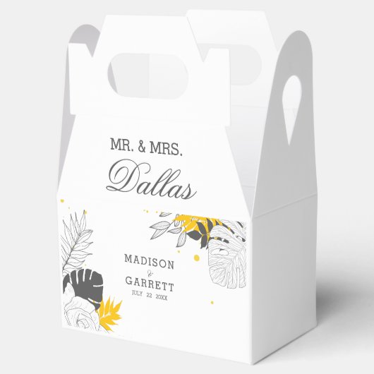 素敵なエキゾチック葉な背景の好意ボックス フェイバーボックス (オープン)