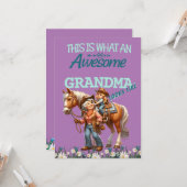 素敵なカウガール おばあちゃん 母の日のパーソナライズ カード (正面/裏面インサイチュ)