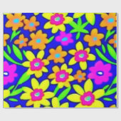 素敵なカラフルの花のラッピング紙 ラッピングペーパー (フラット)