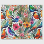 素敵なカラフルの花のラッピング紙 ラッピングペーパー (フラット)