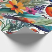 素敵なカラフルの花のラッピング紙 ラッピングペーパー (角)