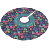 素敵なカラフルハートクリスマスウォーターの色 ブラッシュドポリエステルツリースカート (アングル)