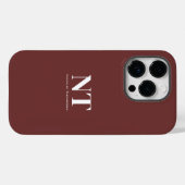 素敵なカラフルブルゴーニュモノグラムのーカラー Case-Mate iPhoneケース (裏面 (横))