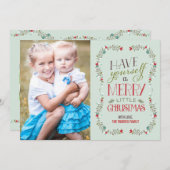 素敵なガーランズクリスマスフォトカード – ライトブルー シーズンカード (正面/裏面)
