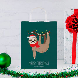 素敵なクリスマスのナマケモノ スモールペーパーバッグ
