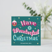 素敵なクリスマスのレトロを持つ シーズンカード (スタンド正面)