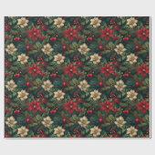 素敵なクリスマスの陳腐なフローラ ラッピングペーパー (フラット)