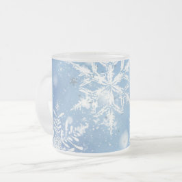 素敵なクリスマスの雪景色 フロストグラスマグカップ