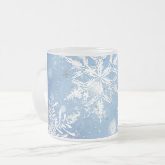素敵なクリスマスの雪景色 フロストグラスマグカップ (正面左)