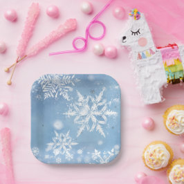 素敵なクリスマスの雪 ペーパープレート