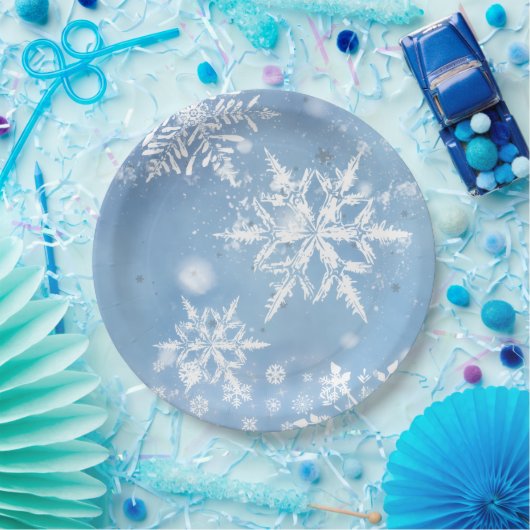 素敵なクリスマスの雪 ペーパープレート (パーティー)