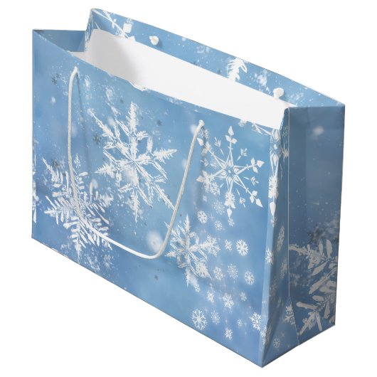素敵なクリスマスの雪 ラージペーパーバッグ (正面アングル)