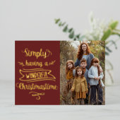 素敵なクリスマスを過ごす瞬間の写真 箔シーズンカード (立ち正面)