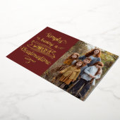 素敵なクリスマスを過ごす瞬間の写真 箔シーズンカード (回転した状態)