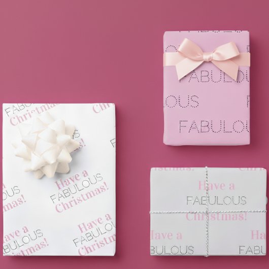 素敵なクリスマスを | ピンク グレー タイポグラフィ ラッピングペーパーシート
