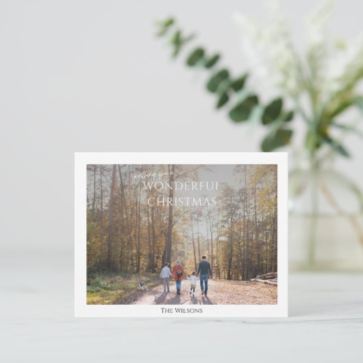 素敵なクリスマスエレガント一枚写真クリスマス シーズンカード (スタンド正面)