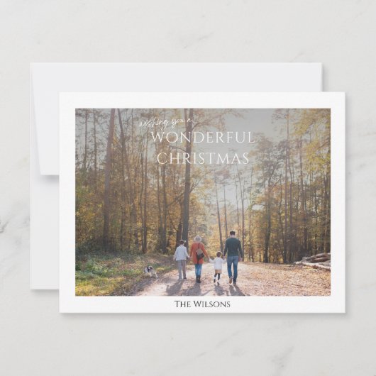 素敵なクリスマスエレガント一枚写真クリスマス シーズンカード (正面)