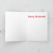 素敵なクリスマスガールヘッド花瓶ホリーとファーカード カード (内部)