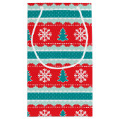 素敵なクリスマススノーフレーク水玉模様パターン スモールペーパーバッグ (裏面)