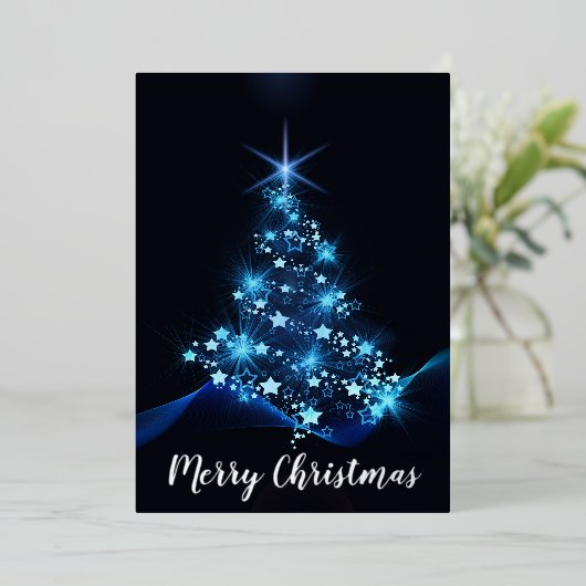 素敵なクリスマスツリー 箔シーズンカード (立ち正面)
