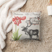 素敵なクリスマストナカイ、鳥、アマリリス枕 クッション (ブランケット)