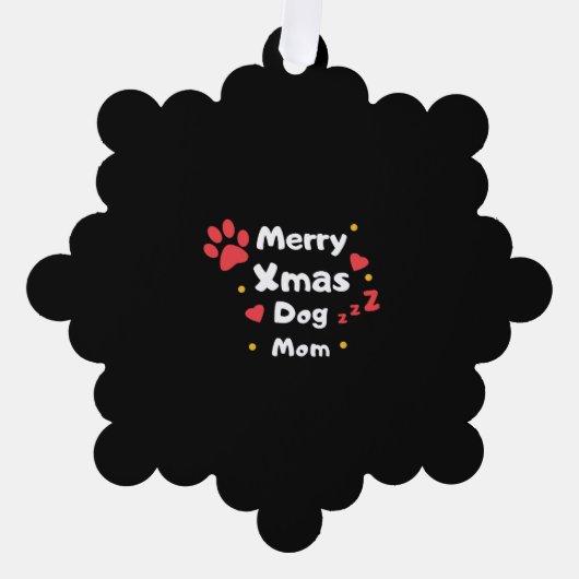 素敵なクリスマスドッグのお母さん オーナメントカード (正面)