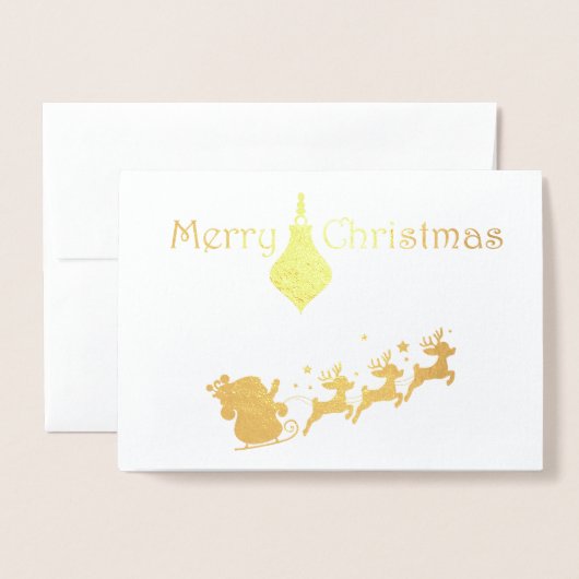 素敵なクリスマスフォトカード 箔カード (封筒付き正面)
