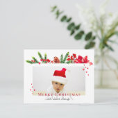 素敵なクリスマスフレームパーソナライズされた写真 ポストカード (スタンド正面)