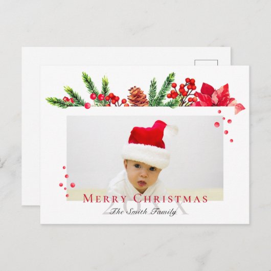 素敵なクリスマスフレームパーソナライズされた写真 ポストカード (正面/裏面)