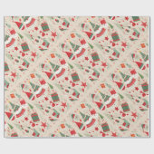 素敵なクリスマスラッピング紙。 ラッピングペーパー (フラット)