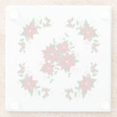 素敵なクリスマスレッドフラワーズガラスコースター ガラスコースター (裏面)