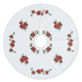 素敵なクリスマスレッドフラワーツリースカート フリース ツリースカート