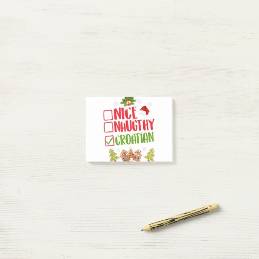 素敵なクロアチいけなアのクリスマスは、女性のX-masを満たします。 ポストイット (デスク上)