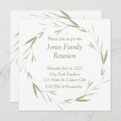 素敵なグリーンの家族再会 招待状 (正面/裏面)