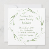 素敵なグリーンの家族再会 招待状 (正面)