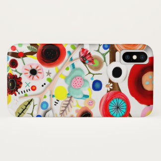 素敵なケース 新しい グランジー フラワープリントアート iPhone X ケース