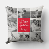 素敵なコラージュのカップルの写真とハッピーバレンタインデー クッション (裏面)