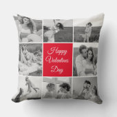 素敵なコラージュのカップルの写真とハッピーバレンタインデー クッション (正面)